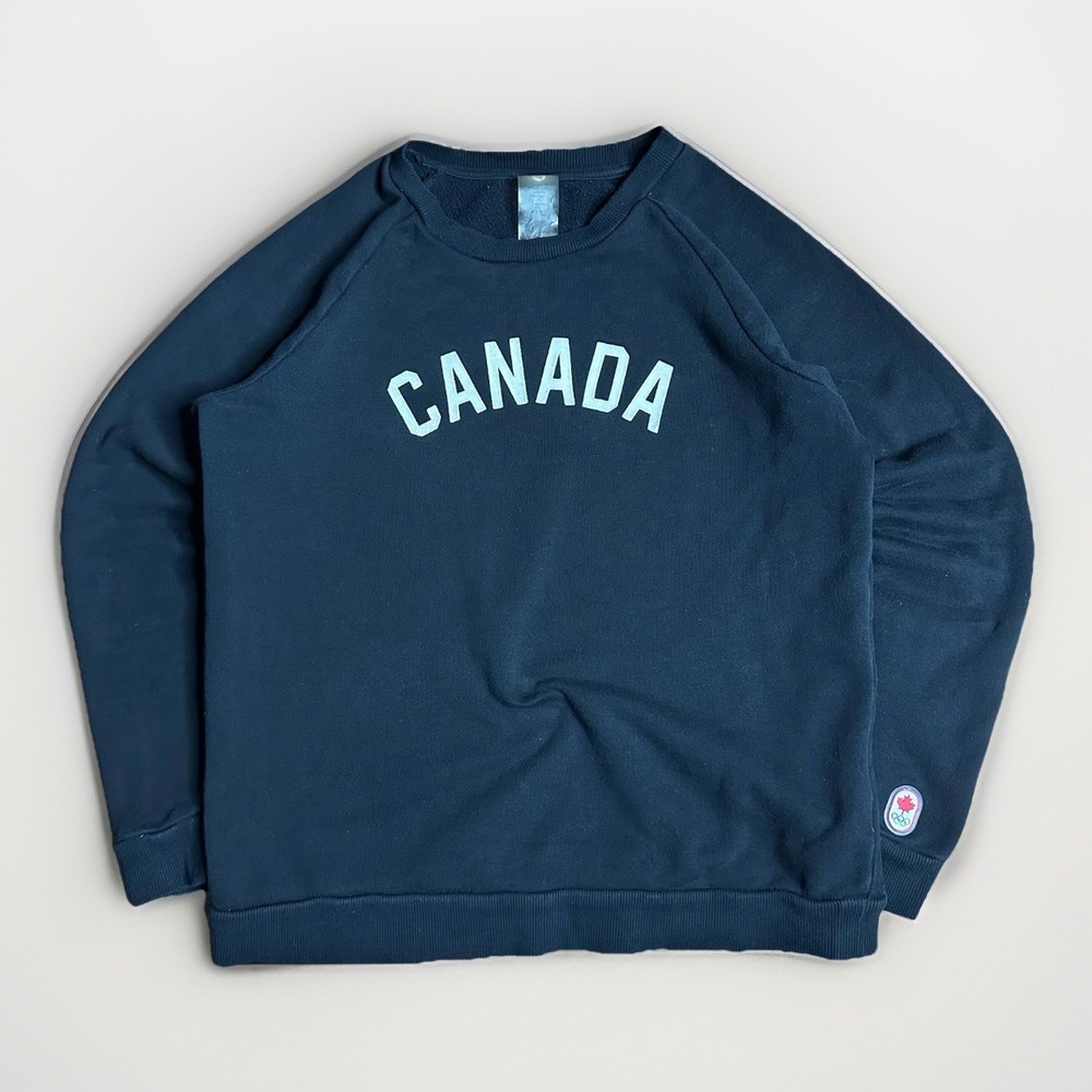 Hudsons Bay Co Canada Olympics Crewneck Womens Small Black Pullover Sweatshirt